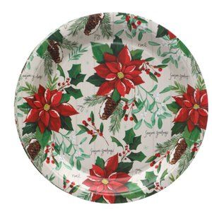 Poinsettia Christmas Plates & Napkins Set Disposable Christmas Party Supply NEW